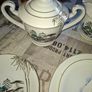Japanese Kutani Porcelain 15pc Tea Set hand-painted landscape scene with gold gilded details Image 8