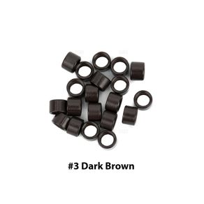 Micro Rings With Screw For Hair Extension I Tip Beads - 4.5mm - Dark Brown #3