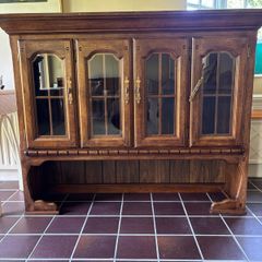 Solid Wood Vintage Display Cabinet Top only