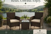 Garden furniture set made of PE polyrattan