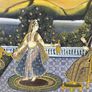 Indian painting on silk large Image 2