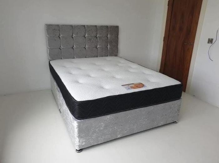 Brand New Stylist double Divan Beds. New Tufted Mattresses Instock. Optional Drawers Available