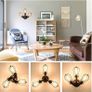 Vintage Ceiling Lights Adjustable Socket Industrial Chandeliers Metal Wire Cage Lamp Semi-Flush Mount Rustic Ceiling Indoor Home Retro Lighting Fixture 3-Light(Bulbs Not Included) MULTIPLE COLOURS AVAILABLE (FREE POSTAGE) Image 6