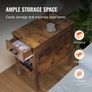 Farmhouse End Table, Night Stand with USB Ports and Outlets, 3 Tiers End Table Side Table with Storage Cabinet and 1 Drawer Image 2