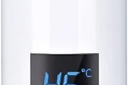 Instant Electric Water Heater, 3500W Mini Instantaneous Water Heater Without Tank Intelligent Instantaneous Water Heater Heater with Temperature Display for Bathroom Kitchen, UK Plug (White)