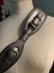 Karen Millen Pewter Leather Belt