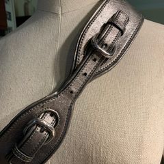 Karen Millen Pewter Leather Belt
