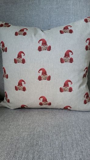 Christmas cushions. "ROBIN" and " GNOME"