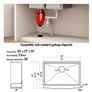 Farmhouse Kitchen Sink, 304 Stainless Steel Drop-In Sinks, Top Mount Single Bowl Basin with Ledge & Accessories, Image 4