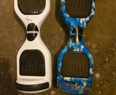 2 Hoverboards, White & Blue, Not Tested, no Charger