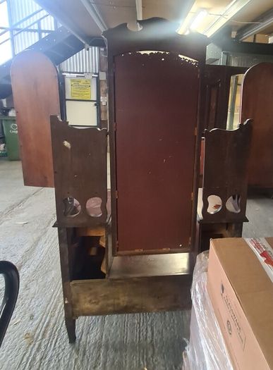 Antique Wooden Dressing Table with Triple Mirror
