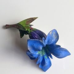 Vintage celluloid bluebell wildflower brooch pin