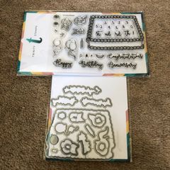 Trinity Stamps Birthday themed stamp set with coordinating dies