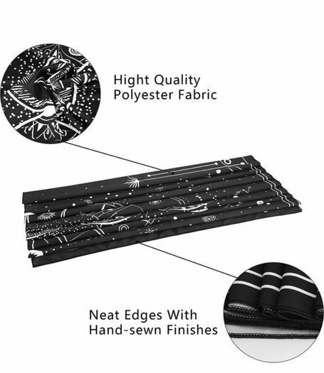 Tapestry for Bedroom Aesthetic, Sun Moon Star Large Astrology Wall Hanging, Black White Psychedelic Room Decorations (130x150cm)