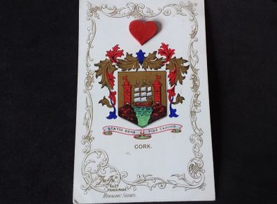 Ireland Postcard : Cork City Coat of Arms - Heraldic Series : 1905