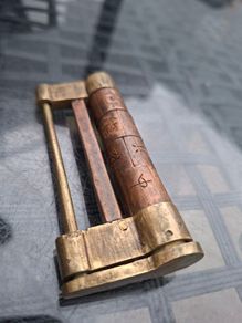 Unusual Vintage Brass & Copper combination Lock