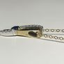 Two Tone 9ct Gold 0.06ct Diamonds and Sapphire Pendant Image 6
