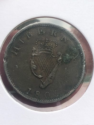 1805 Halfpenny Hibernia George 3rd post included