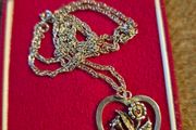 Vintage Sterling Silver Meadow Flowers in a Heart. Stamped.