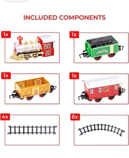 Christmas train set, 14 piece. Boxed and new