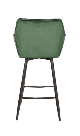 Capri Bottle Green Velvet Arm Stool Luxe Loft Kitchen Bar Chair
