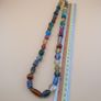 Vintage Murano Inspired MultiColor Skunk & Aventurine Glass beads Necklace Image 3