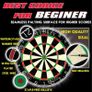 Dart Board Steel Dart Board Dartboard set with 6 pcs 20g Steel Tip Darts 12 Flights Rotating Number Ring + Staple-Free Bullseye Throwing Line Install Instruction Image 5