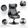 Gaming chair, height-adjustable & swivel, faux leather upholstery, flip-up armrests, Black+Gray Image 4