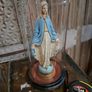 Vintage Wooden Statue/Bell Jar Image 2