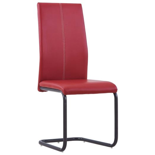 Cantilever Dining Chairs 2 pcs Cappuccino Faux Leather