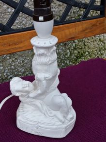 Vintage Angel Lamp Base, bit damage