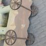 Beautiful Elephant on Metal Wheels Image 7