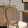 Set of 2 Dining Chairs, Viennese Cane, Solid Wood, 49 cm x 56 cm x 96 cm, Cream White + Natural Image 6