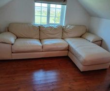 Cream leather couch