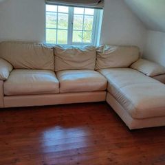Cream leather couch