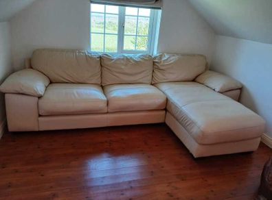 Cream leather couch