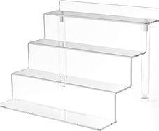 Perfume Organiser Acrylic Risers Display Stand 4 Tiered Display Shelf for Pop Figures, Cupcake Dessert Stands Nail Polish Organizer Rack Clear Acrylic Storage Shelves for Small Collectibles (FREE POSTAGE)