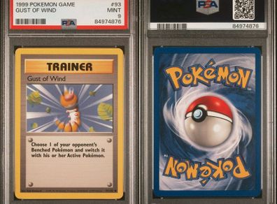 Pokemon TCG Game Base Set 1999 Gust of Wind PSA Mint 9