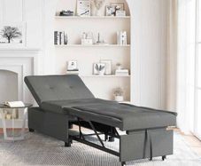 Sofa Bed Dark grey 194 x 67 x 37 cm Fabric