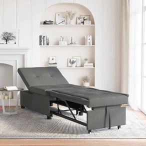 Sofa Bed Dark grey 194 x 67 x 37 cm Fabric