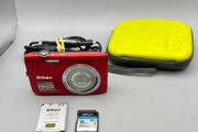 Nikon Coolpix S2800 20.1MP Digital Camera Red - Full Kit