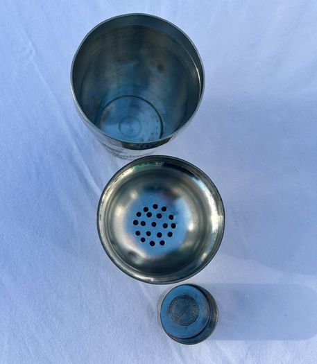 Vintage Chinese Pewter Cocktail Shaker - Kut Hing Swatow - Dragon Pattern