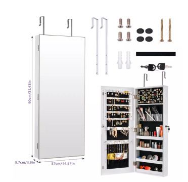 Wall Mounted Mirror Makeup Organizer with Drawer