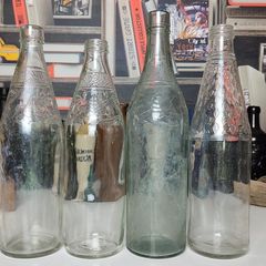100 - 4 Big Size Vintage Decorative Collectible Glass Juice Wine Bottles