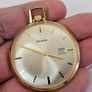 Vintage Mechanical Wind up Pocket Watch Gold Plated 1960s Image 6