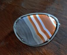 Agate 925.Silver Brooch