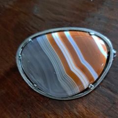Agate 925.Silver Brooch