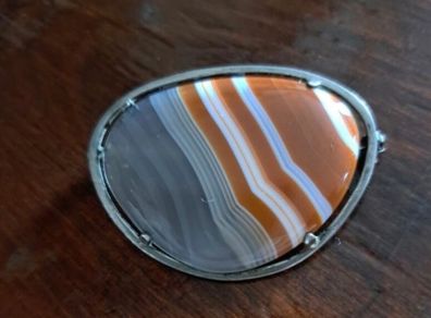 Agate 925.Silver Brooch