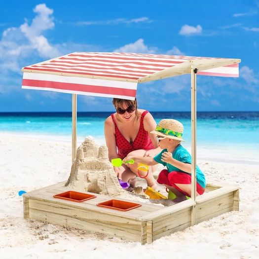 Kids Wooden Sand Pit Children Sandbox Playset Outdoor Backyard (FREE SHIPPING)