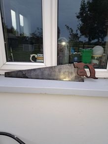 old original  large hand saw